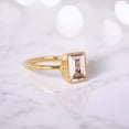 thumbnail image 2 of Minimalist Peach Morganite Gold Solitaire Ring, Emerald Cut Morganite Engagement Ring, Women Rose Gold Morganite Anniversary Ring For Her, 2 of 4