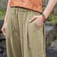 thumbnail image 5 of Sokhug Womens Lantern Pants Linen-Blend High Waisted Drawstring with Pockets Casual Elastic Waist Jogger Trousers, 5 of 8