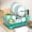 Turquoise, variant on 2 Tier Turquoise Large Stainless Steel Dish Drainers Drying Rack for Kitchen Counter with Drainboard, Rust Proof Metal, Space Saving, Modern Aesthetic, Compact Plates Strainers with Extra Mat