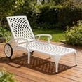 thumbnail image 3 of UBesGoo 48 in Cast Aluminum Lounge Chairs for Garden Patio, Aluminum Chasie Chair with Wheel, White, 3 of 10