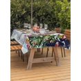thumbnail image 2 of Outdoor Tablecloth with Umbrella Hole and Zipper, Blue Christmas Rectangle Table Cloth 54x80 Inch Waterproof Tablecloth, Xmas Winter Snowman Snowflakes Trees Picnic Table Cover for Patio Camping, 2 of 7
