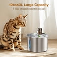 thumbnail image 2 of Oneisall 3L/101oz 304 Acero Inoxidable Cat Water Fountain, Dispensador Automático de Agua para Gatos CW-03, Plateado, 2 of 8