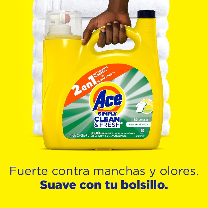 (3 pack) Ace Simply Oxi Boost Plus Ultra Stain Release Liquid Laundry Detergent, Refreshing Breeze, 74 Loads, 105 fl oz