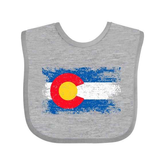 Inktastic Colorado Flag Distressed Look Boys or Girls Baby Bib