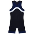 thumbnail image 6 of Manyakai Mens One Piece Swimsuit Shorty Wetsuit Bathing Suit Athletic Spandex Jumpsuit Swimwear UPF Navy Blue XL, 6 of 6