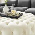 thumbnail image 4 of Modway Amour Tufted Button Large Round Performance Velvet Ottoman, White, 4 of 6