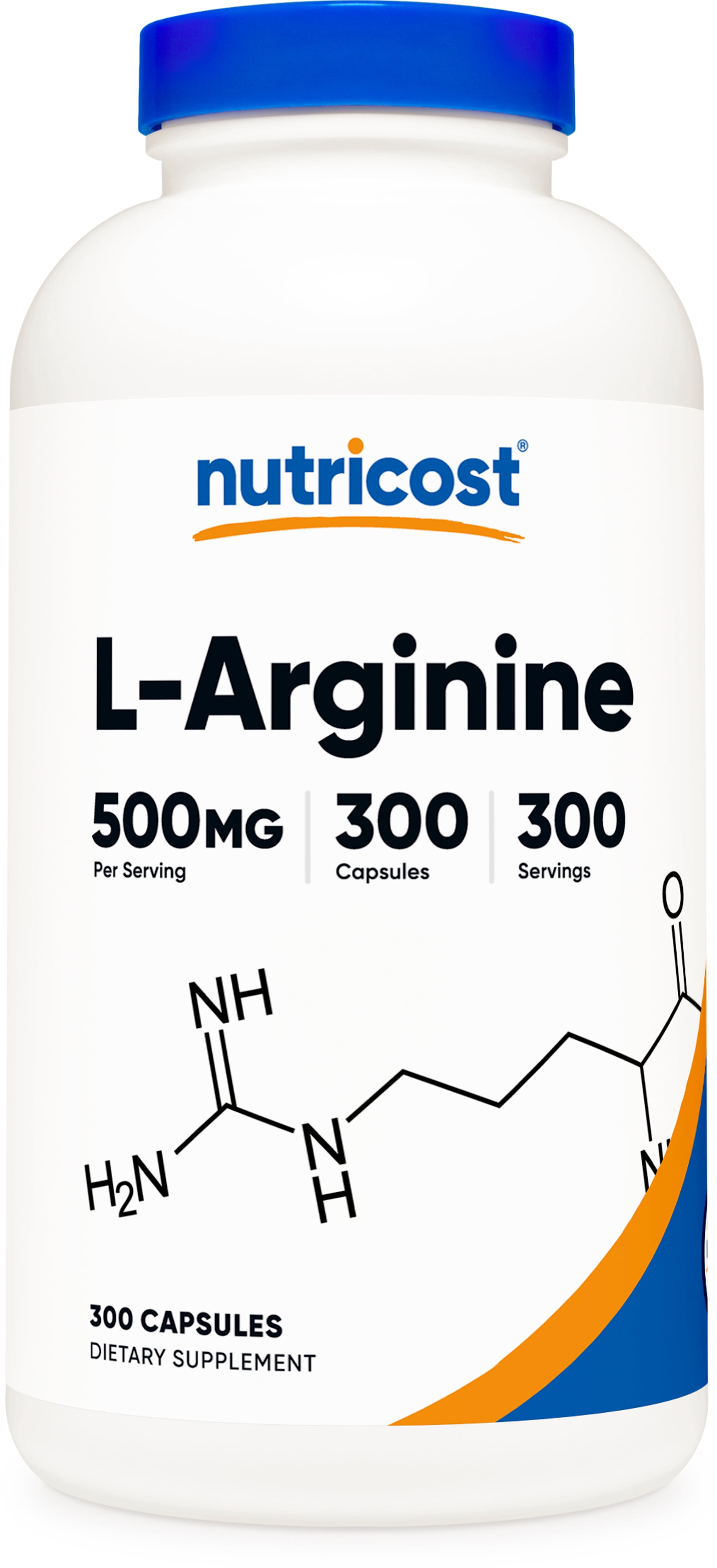 Nutricost L-Arginine 500mg, 300 Capsules - Vegetarian, Gluten Free, Non-GMO