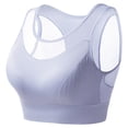 thumbnail image 3 of DuoJiaJ Large Size Shockproof Gathered Yoga Fitness Mesh Vest Running Breathable Quick Drying Sports Underwear Bra Bras for Women Blue, 3 of 3