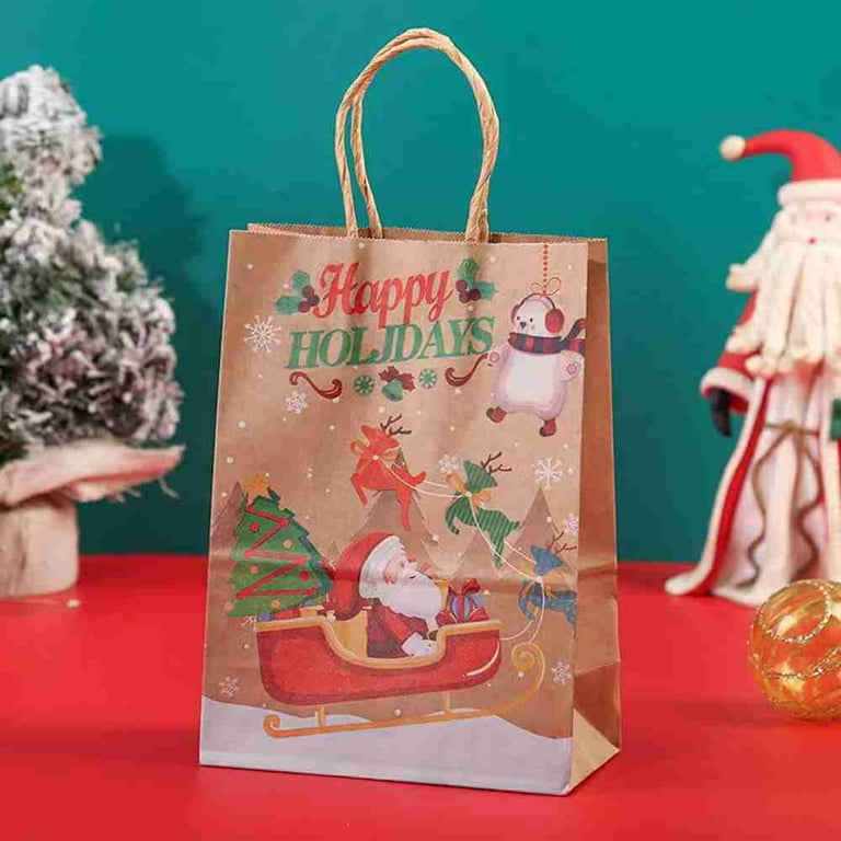 DIY Snowflakes New Year Kids Favors Christmas Paper Bag Food