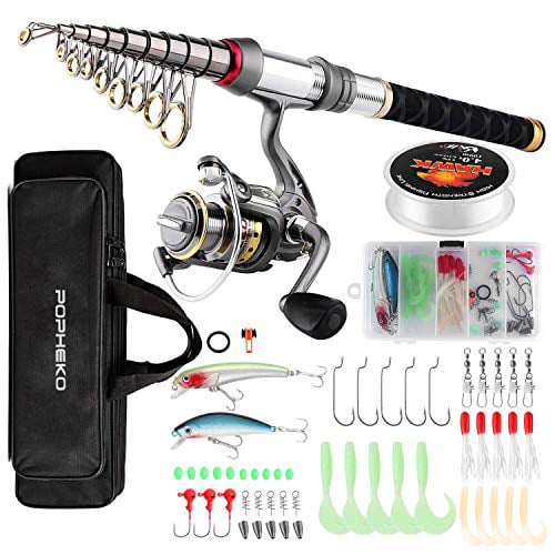 Spinning Rod & Reel Combo 9+1BB Lures Line Hooks Saltwater Bass Trout Inshore 