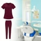 thumbnail image 1 of Conjuntos de uniformes de enfermería Salvador para mujeres uniforme de SPA rojo M Exfoliante de enfermería, 1 of 10