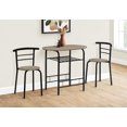 thumbnail image 1 of Monarch Specialties Dining Table Set, 3pcs Set, Small, 32" L, Kitchen, Metal, Laminate, Brown, Black, Contemporary, Modern, 1 of 6