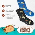 thumbnail image 5 of Foozys Small/Medium Novelty Crew Socks | Taco Time Cute, Fun and Makes a Great Gift! | 2 Pair (Black & Blue) | Women’s Shoe Size 4-10, 5 of 8