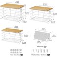 thumbnail image 2 of 2 Pack Stackable Storage Laundry Kitchen Organizers, Wall Mount Trash Bag Holder with Bamboo Top and Garbage Bag Dispenser No Drill, 2 of 14