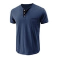 thumbnail image 6 of Vmvidoty Mens Casual Short Sleeve Henley Shirts Fashion Button T Shirts with Pocket Dark Blue 2XL, 6 of 8