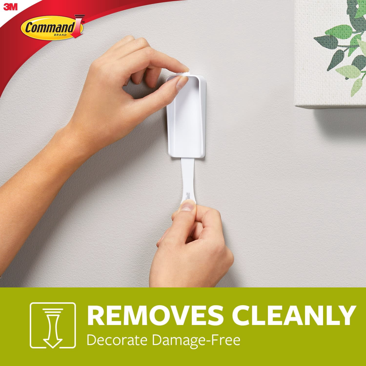 (2 pack) Command Canvas Hanger, Holds 3 lb, Large, White, 1 Canvas Wall Hanger, 2 Pairs Adhesive Strips
