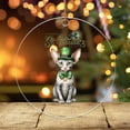 thumbnail image 3 of Happy St. Patrick’s Day Sphynx with Green Hat Shamrocks Rainbow Acrylic Round Ornament Cat Lover Kitten Owner Gifts Idea Home Tree Decor - 03007, 3 of 4