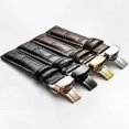 thumbnail image 3 of 22mm Genuine Leather Watch Strap with Gold Butterfly Clasp for Men and Women, 3 of 4