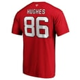 thumbnail image 3 of Men's Fanatics Jack Hughes Red New Jersey Devils Big & Tall Name & Number T-Shirt, 3 of 3