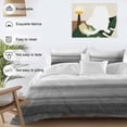 thumbnail image 4 of Black White Ombre Bedding 3 Piece Duvet Cover Set Twin Size, Vintage Minimalism Abstract Stripes Soft Microfiber Comforter Cover with Zipper Closure & Pillowcases, Wrinkle & FadeResistant Quilt Cover, 4 of 9