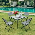 thumbnail image 3 of Patiojoy Set of 4 Patio PE Rattan Folding Chairs Dining Chairs with Anti-rust Frame for Garden Backyard, 3 of 8