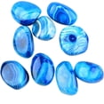 thumbnail image 3 of June&Ann Blue Agate Palm Stones Healing Gemstone Therapy Worry Crystal Stones for Meditation Chakra Balancing Collection, Irregular Shape, 3 of 4