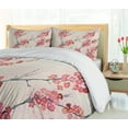 thumbnail image 5 of Ambesonne Floral Duvet Cover Set, Vintage Sakura Flowers, 2-Calking, Pink Beige Grey, 5 of 7