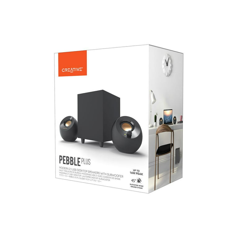 Unused.Creative Pebble Plus 2.1 USB-Powered Desktop Speakers - Computer  Accessories - 1754031559