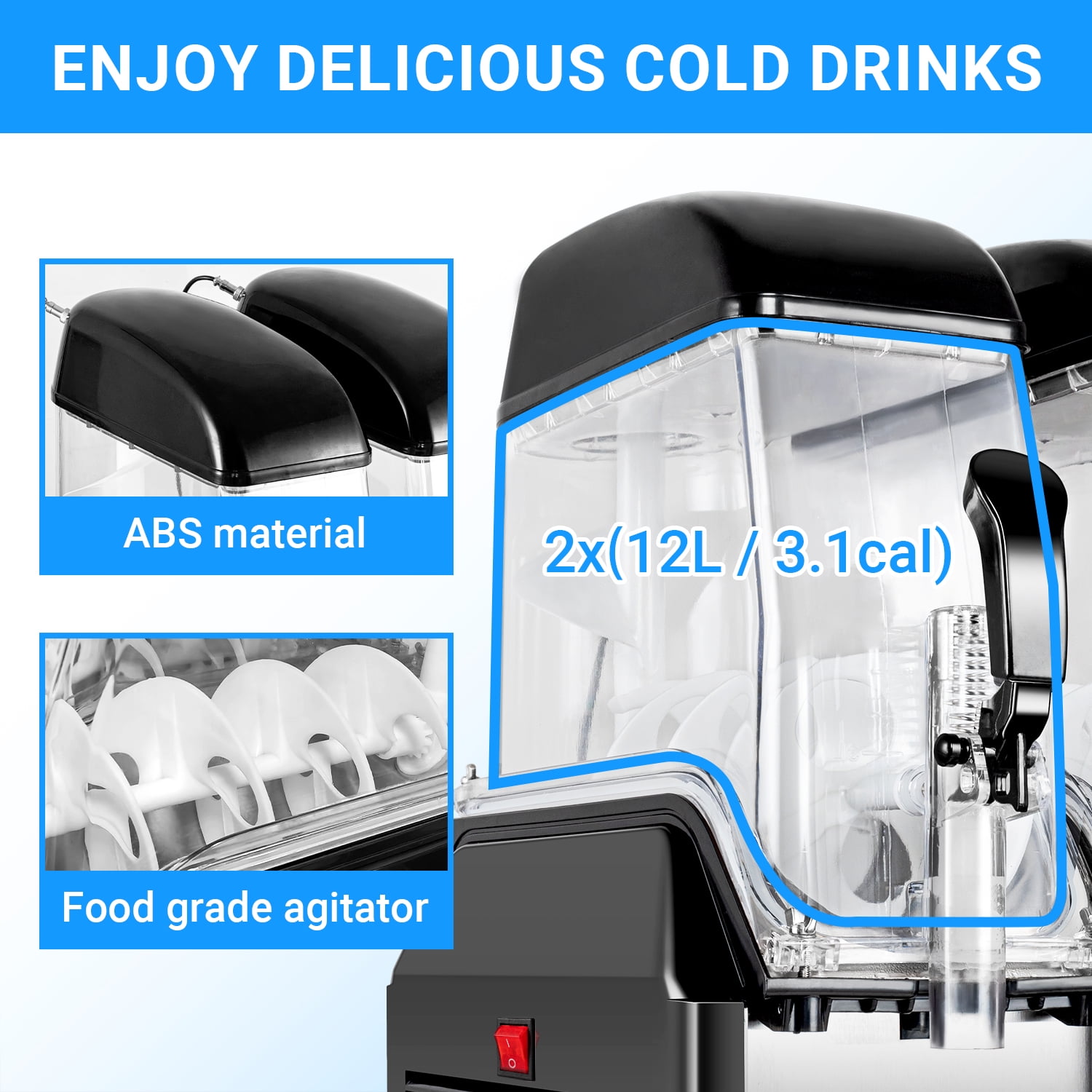 LEEVOT Commercial Slushy Machine 24L Slush Smoothies Maker slushy machine maker