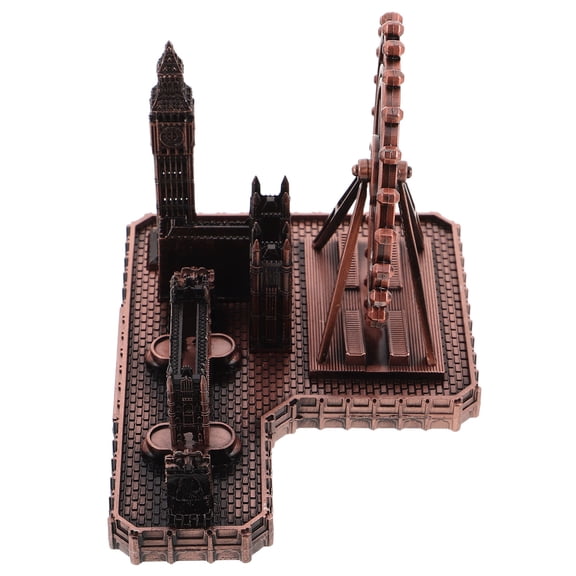 ELAYARD Light Brown Metal London Tower Sculpture Decorative Desktop Ornament for Home and Office Decor