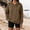 Brown, variant on Snap Button Hoodie for Women Quilted Long Sleeve Hooded Sweatshirt with Drawstring Hood Kangaroo Pocket Relaxed Fit for Casual Lounge Travel Fall Winter Gray S