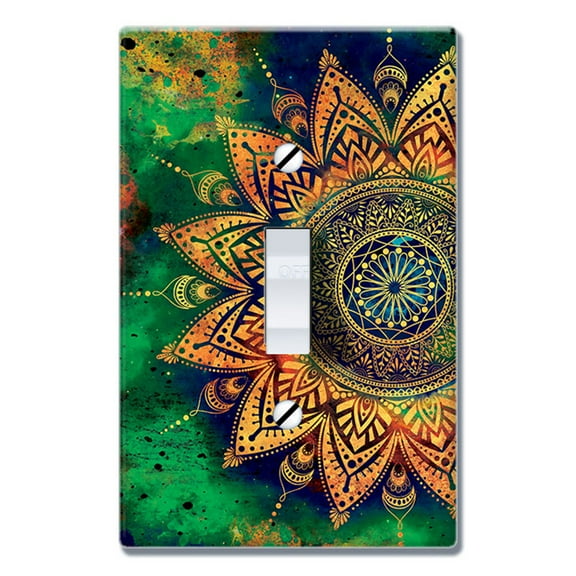 WIRESTER 1-Gang Toggle Wall Plate/Switch Plate Cover, Ancient Mandala