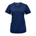 thumbnail image 4 of Green Town Scrubs for Women - 4 Pocket V-Neck Scrub Top, Stretch Fabric, Easy Care Uniforms, 4 of 7