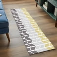 thumbnail image 4 of Area Rug 2x6ft Herringbone Pattern Carpets Indoor Floor Area Mat Washable Entrance Mat Rugs for Living Room Dining Room Kitchen Bedroom, Vintage Yellow Ombre Grey Sofa Throw Carpet, 4 of 9