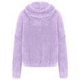 thumbnail image 5 of Gubotare Jacket for Girls Girls Jacket Fall Winter Warm Long Sleeve Thick Fuzzy Coat Trendy Cute Shaggy Outwear Comfy Tops Size 11-12,(Purple 11-12 Years), 5 of 6