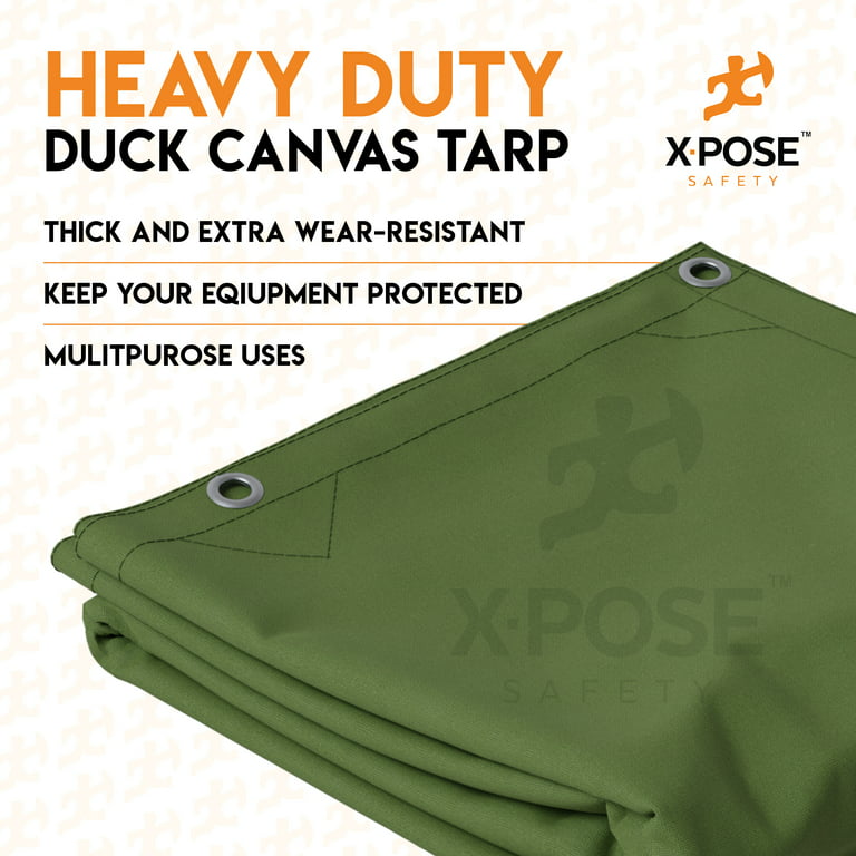 Canvas Tarps Heavy Duty Waterproof Cover with Grommets for Canopy