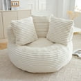thumbnail image 3 of MDQMD 45"Oversized Bean Bag Chair Round with Armrests Corduroy Fabric 3 Pillows Comfy Lazy Sofa for Adults Giant Bean Bag Chair for Living Room Bedroom Gaming Reading Nook White, 3 of 9