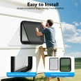 thumbnail image 6 of Direct Replacement RV Window with Screen – 1.5-1.65in Installation Wall Thickness, 90° Opening, Manual Operation – Black Welded Frame for Privacy & Ventilation, 6 of 16