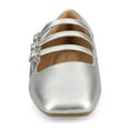 thumbnail image 6 of Journee Womens Darlin Multi Strap Square Toe Dress Flats, Widths Available, 6 of 9