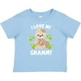 thumbnail image 3 of Inktastic Cute Sloth I Love My Grammy with Green Leaves Boys or Girls Baby T-Shirt, 3 of 5