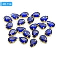 thumbnail image 3 of Unique Bargains 20Pack Teardrop Sew on Rhinestone - 10x7mm Glass Teardrop Crystal Rhinestones in Gold Prong Setting (Sapphire Blue), 3 of 7