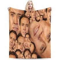 Blanket Nicolas Cage Soft and Comfortable Warm Fleece Throw Blankets Yoga Blankets Beach Blanket Picnic Blankets Gift for Dorm room office decor Sofa Bed Camping Travel All Season