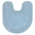 thumbnail image 2 of Home Weavers Double Ruffle Collection Toilet Rugs U Shaped Contour, Extra Thick Bathroom Rug, Non-Slip Contour Mat for Bathroom, 100% Cotton Soft & Absorbent, Machine Washable, 20"x20" Contour, Blue, 2 of 9