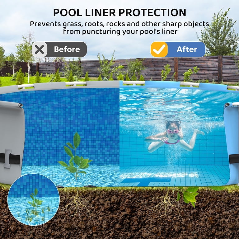 Above Ground Pool Mat 15-Foot Round Pool Liner Pad - Geotextile Anti ...