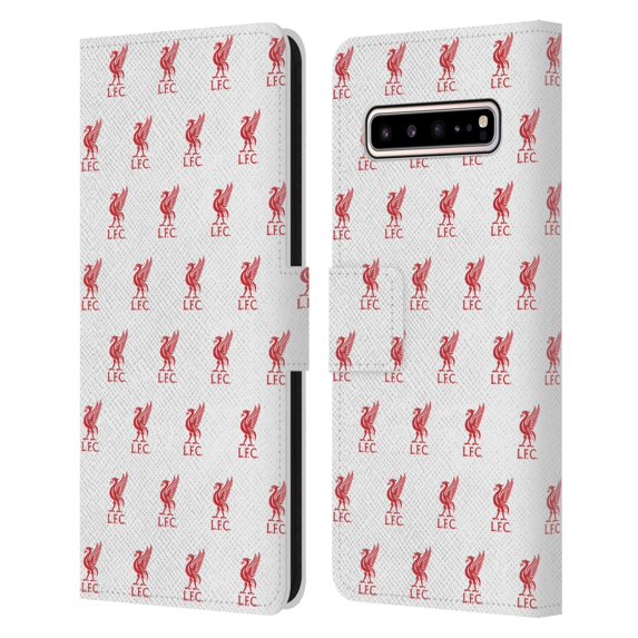 Head Case Designs Officially Licensed Liverpool Football Club Crest & Liverbird Patterns 1 White Leather Book Wallet Case Cover Compatible With Samsung Samsung Galaxy S10 5G