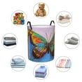 thumbnail image 6 of Haiem Oil Painting Beautiful Butterfly Leather Dirty Clothes Laundry Basket,Sturdy & Waterproof,Collapsible Round Design For Efficient Space Management,Multi-Purpose Storage Basket, 6 of 8