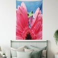thumbnail image 3 of Animal Tapestry, Cute Tiny Little Tree Frog on Gerbera Flower Magical Nature Moments Shoots Art, Wall Hanging for Bedroom Living Room Dorm Decor, 60W X 80L Inches, Pink Green Blue, by Ambesonne, 3 of 5