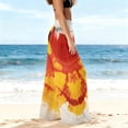 thumbnail image 4 of Tnhcen Women's Summer Chiffon Wide Leg Beach Pants UV Protection Lightweight Tie Dye Print Casual Loose Beach Cover Up 100% Polyester Beach Pants S-2XL, 4 of 7