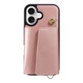 thumbnail image 7 of Allytechgroup Wallet Phone Case for iPhone 16 Plus, Built-in Shoulder Strap Lanyard Stand RFID Blocking Shockproof Protective Back Cover for iPhone 16 Plus, Rosegold, 7 of 7
