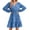 Blue, variant on Women Long Sleeve Mini Dress Casual A Line Flowy Loose Vacation Party Babydoll Fall Short Dresses with Pocket Pink S
